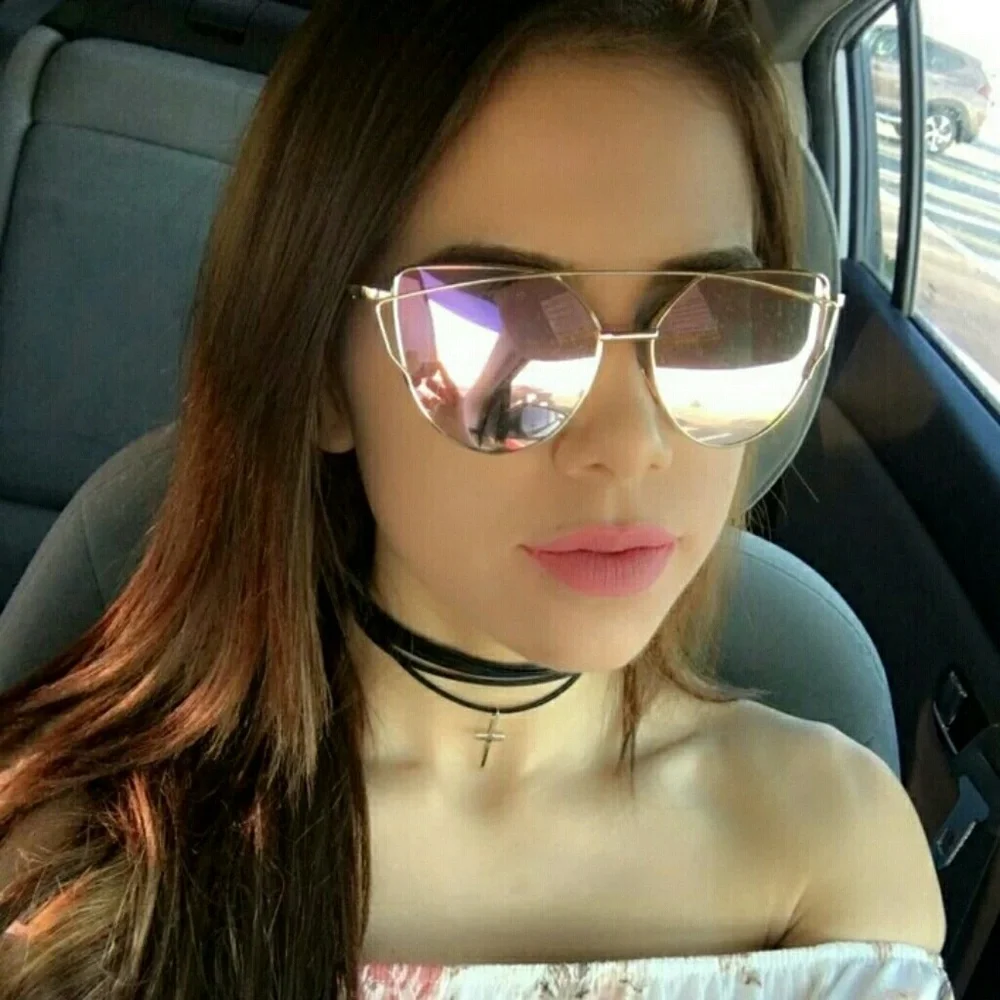 Cat Eye SunglassesAviator Pink Metal Frames New Chic‎